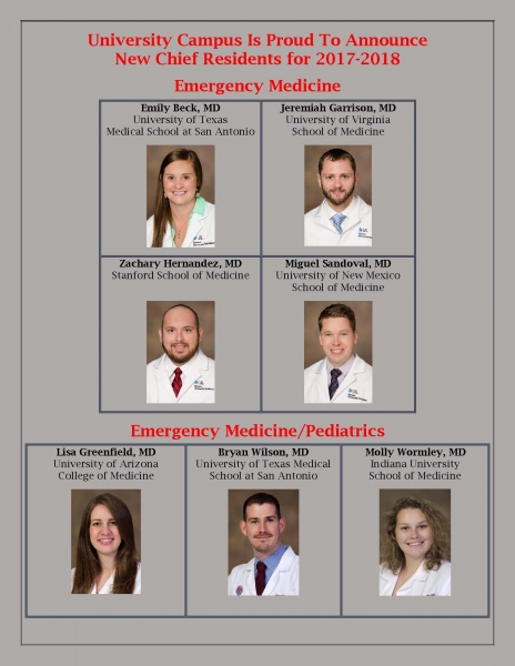 UC Chief Residents 2017-18