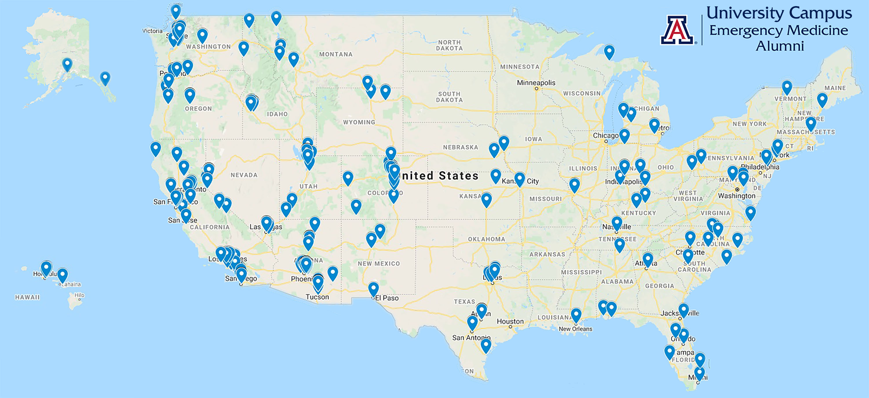 University Campus Alumni Map 2020