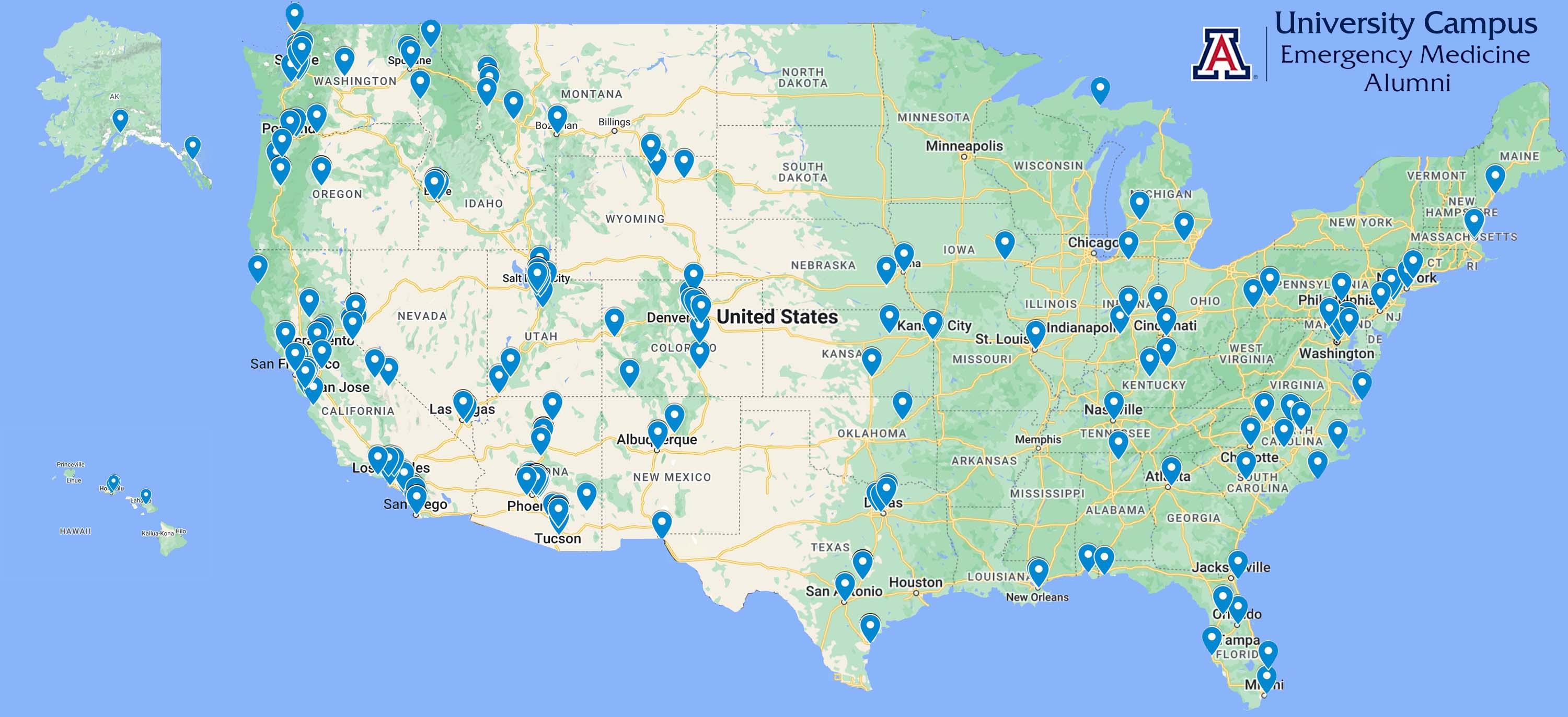 University Campus Alumni Map 2024